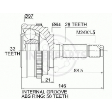 OJ-0855 InterParts Шарнирный комплект, приводной вал