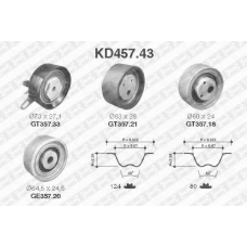 KD457.43 SNR Комплект ремня грм