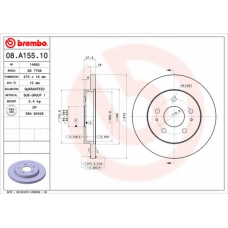 08.A155.10 BREMBO Тормозной диск