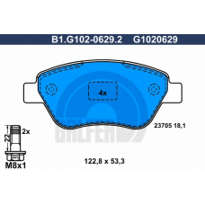 B1.G102-0629.2 GALFER Комплект тормозных колодок, дисковый тормоз