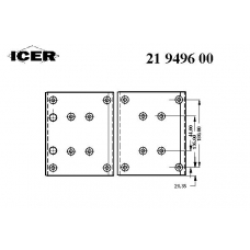 21 9496 00 ICER Комплект тормозных башмаков, барабанные тормоза