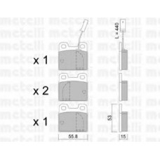 22-0009-2 METELLI Комплект тормозных колодок, дисковый тормоз