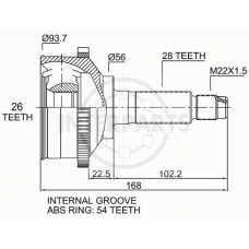 OJ-0448 InterParts Шарнирный комплект, приводной вал