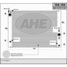 104.104 AHE Радиатор, охлаждение двигателя