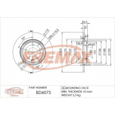BD-6075 FREMAX Тормозной диск
