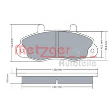 1170604 METZGER Комплект тормозных колодок, дисковый тормоз