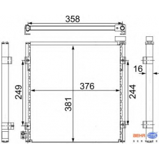 8FC 351 303-751 HELLA Конденсатор, кондиционер