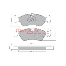 1170235 METZGER Комплект тормозных колодок, дисковый тормоз