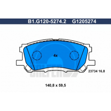 B1.G120-5274.2 GALFER Комплект тормозных колодок, дисковый тормоз
