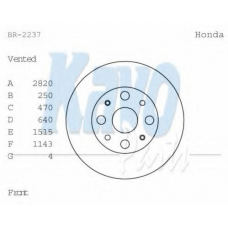 BR-2237 KAVO PARTS Тормозной диск