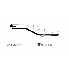 391474 ERNST Труба выхлопного газа; Ремонтная трубка, катализат