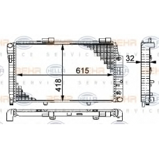 8MK 376 712-024 HELLA Радиатор, охлаждение двигателя