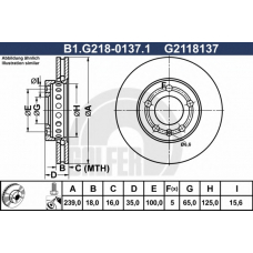 B1.G218-0137.1 GALFER Тормозной диск