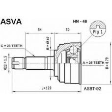 HN-46 ASVA Шарнирный комплект, приводной вал