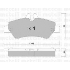 22-0672-0 METELLI Комплект тормозных колодок, дисковый тормоз