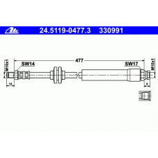 24.5119-0477.3 ATE Тормозной шланг
