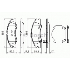 0 986 494 577 BOSCH Комплект тормозных колодок, дисковый тормоз