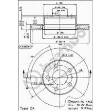 09.3442.10 BREMBO Тормозной диск