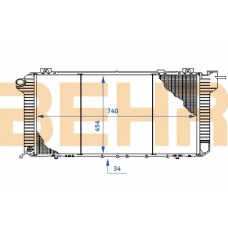 0100444 BEHR Radiator