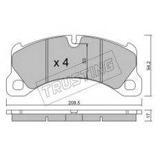 972.0 TRUSTING Комплект тормозных колодок, дисковый тормоз