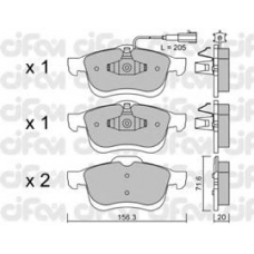 822-824-0 CIFAM Комплект тормозных колодок, дисковый тормоз