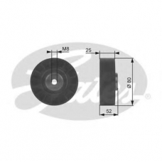 T38081 GATES Паразитный / ведущий ролик, поликлиновой ремень