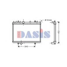 160105N AKS DASIS Радиатор, охлаждение двигателя