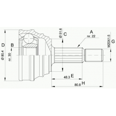 CVJ5190.10 OPEN PARTS Шарнирный комплект, приводной вал