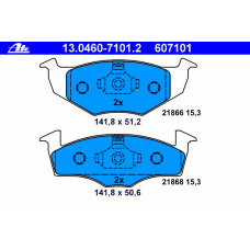 13.0460-7101.2 ATE Комплект тормозных колодок, дисковый тормоз
