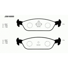 J3616000 NIPPARTS Комплект тормозных колодок, дисковый тормоз