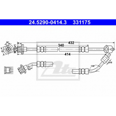 24.5290-0414.3 ATE Тормозной шланг