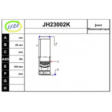JH23002K SERA Шарнирный комплект, приводной вал