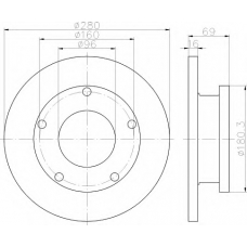 8DD 355 113-811 HELLA Тормозной диск