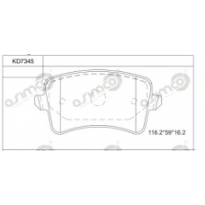 KD7345 ASIMCO Комплект тормозных колодок, дисковый тормоз