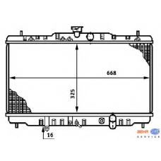 8MK 376 708-551 HELLA Радиатор, охлаждение двигателя