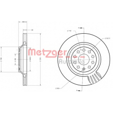 6110556 METZGER Тормозной диск