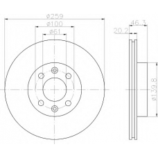 8DD 355 101-281 HELLA Тормозной диск