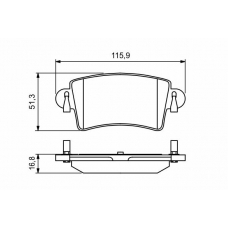 0 986 494 043 BOSCH Комплект тормозных колодок, дисковый тормоз