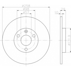 8DD 355 102-421 HELLA Тормозной диск