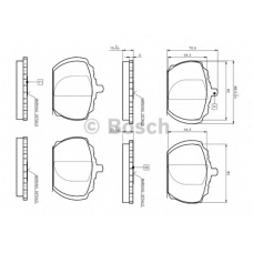 0 986 TB2 061 BOSCH Комплект тормозных колодок, дисковый тормоз