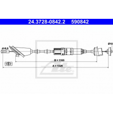 24.3728-0842.2 ATE Трос, управление сцеплением
