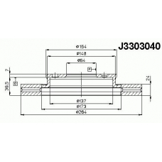 J3303040 NIPPARTS Тормозной диск