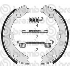 S 50 518 BREMBO Комплект тормозных колодок, стояночная тормозная с