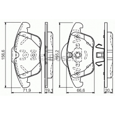 0 986 TB3 184 BOSCH Комплект тормозных колодок, дисковый тормоз