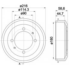 8DT 355 302-461 HELLA PAGID Тормозной барабан