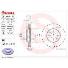 09.A445.11 BREMBO Тормозной диск