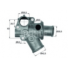 TI 70 80D MAHLE Термостат, охлаждающая жидкость