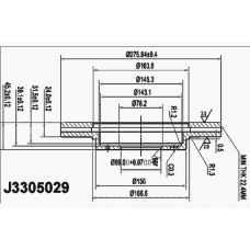 J3305029 NIPPARTS Тормозной диск