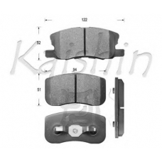 FK6121 KAISHIN Комплект тормозных колодок, дисковый тормоз