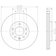 8DD 355 109-241 HELLA Тормозной диск